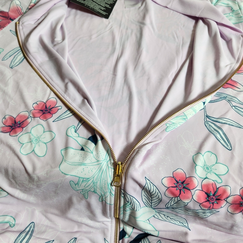 IMAN Womans 5X Reversible Soft Pink With Floral Stretch Jacket - Picture 9 of 11
